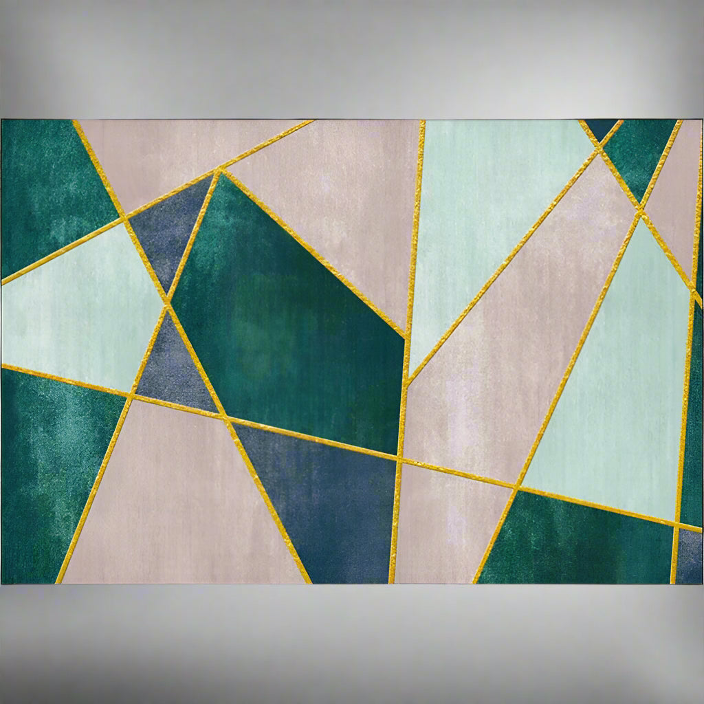 Area Rug Modern Geometric Polyester Living Room