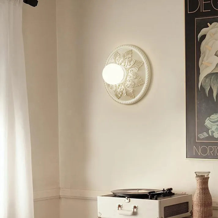 Wall Light Resin Vintage Style Round Lamp