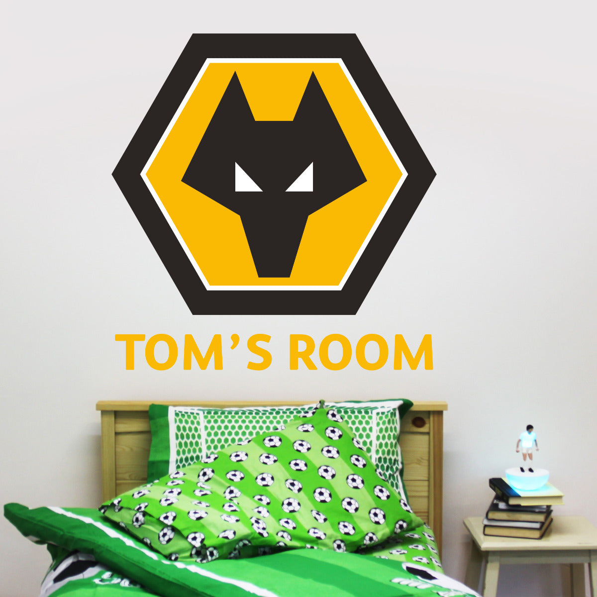 Wolverhampton Wanderers F.C. - Personalised Name & Crest Wall Art
