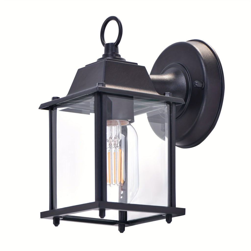 Outdoor Wall Light Glass Lantern Metal Frame