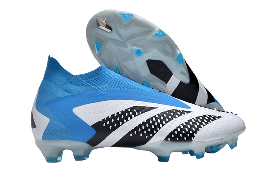 Adidas Predator Accuracy Elite BRANCO + AZUL – White and Blue Soccer Cleats for Precision and Power