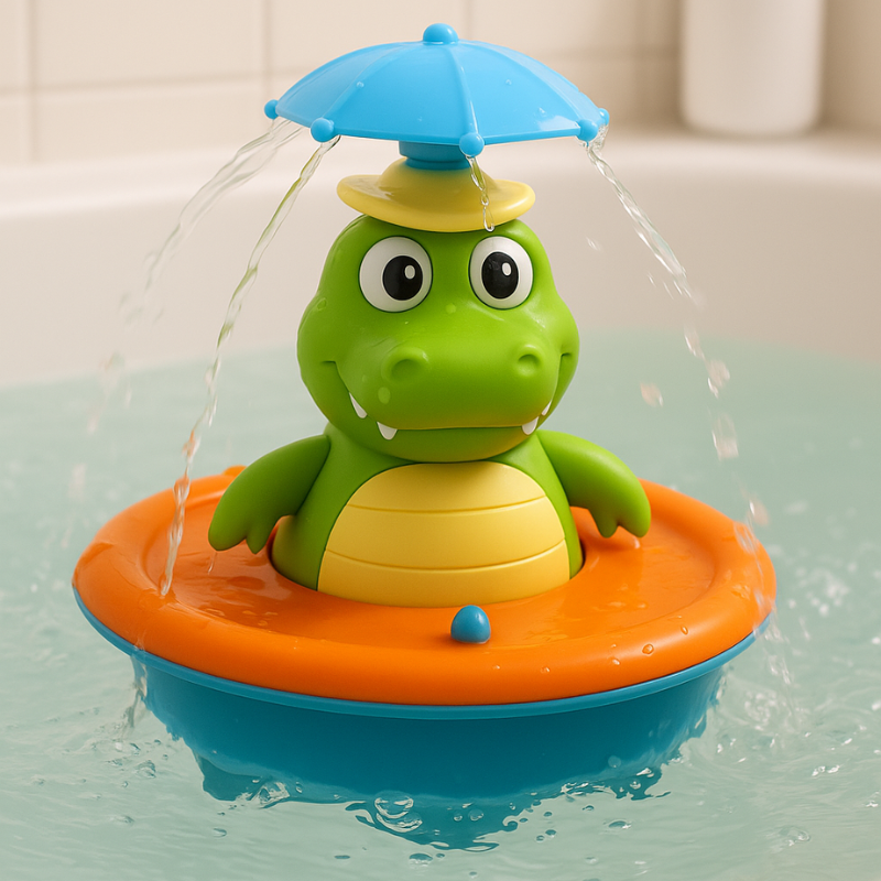 Bath Toy Sprayer Light-Up Floating Crocodile