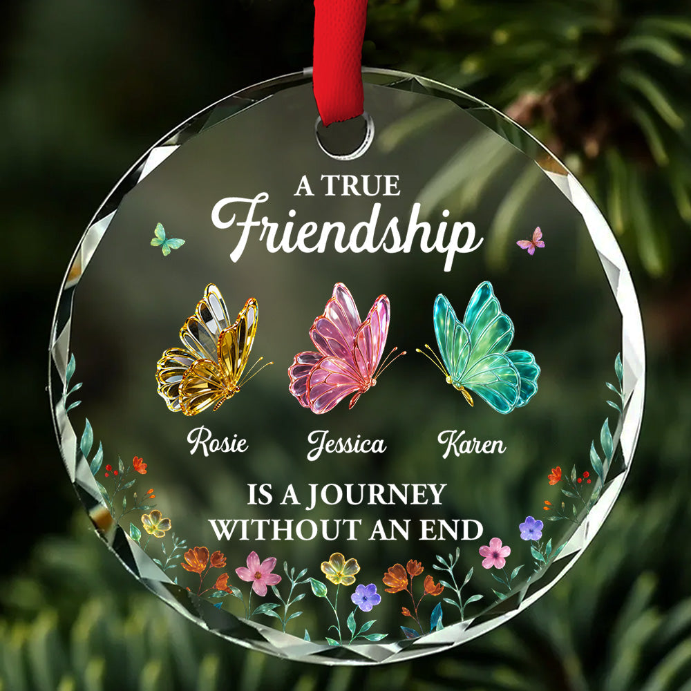 A Friendship Journey - Personalized Custom Glass Ornament