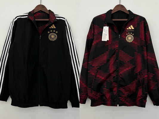 Germany Reversible Trench Coat – Black & Red (S–XXL)