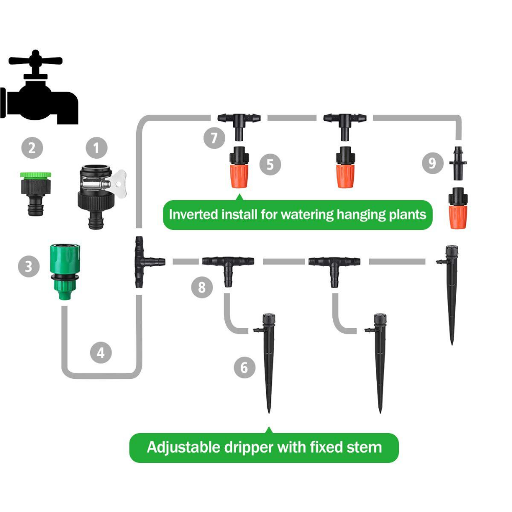 Garden Irrigation Drip Watering System Kit