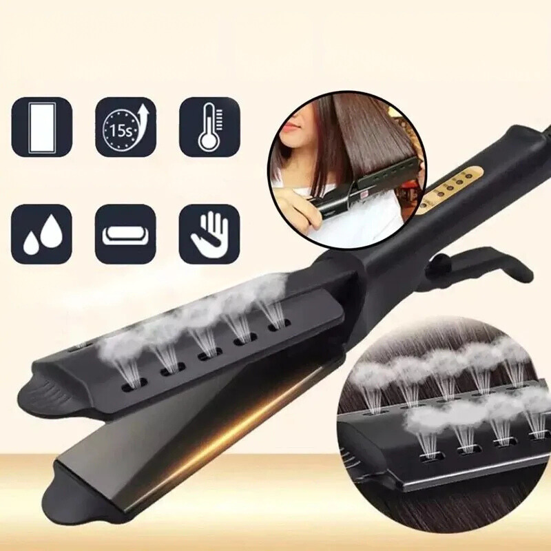 Hair Straightener with Steam Curling Function