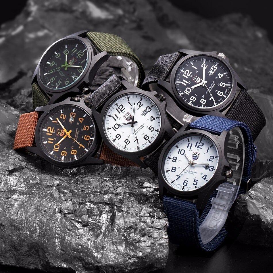 Men’s Military Style Waterproof Canvas Watch
