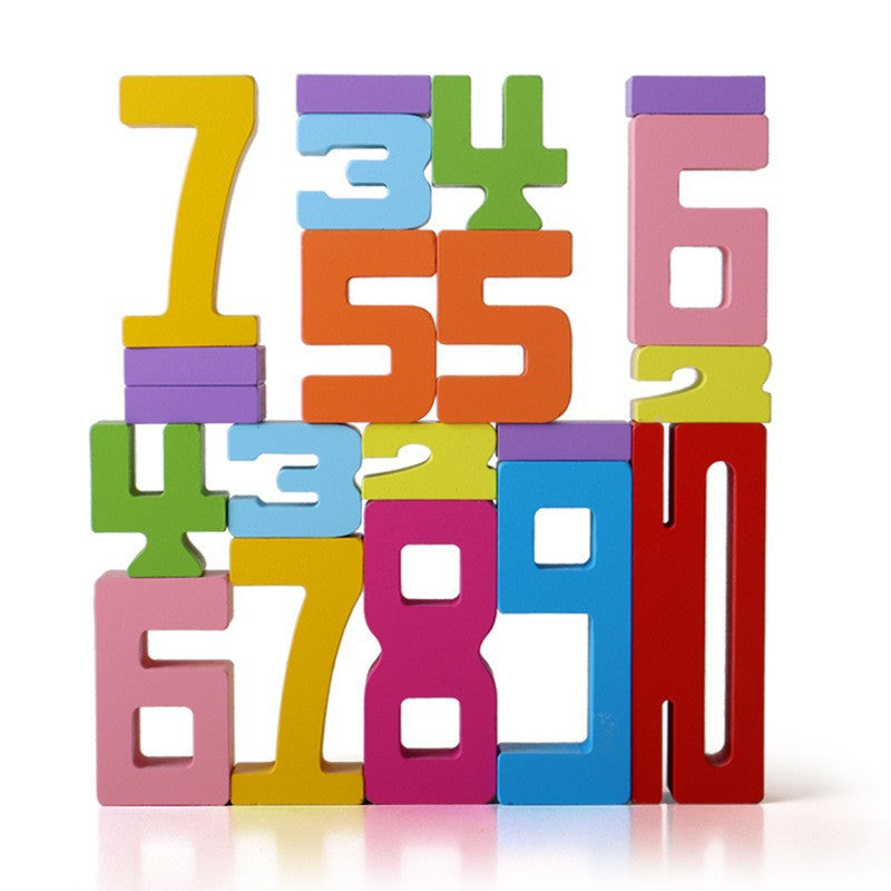 Wooden Maths Number Stacking Learning Blocks