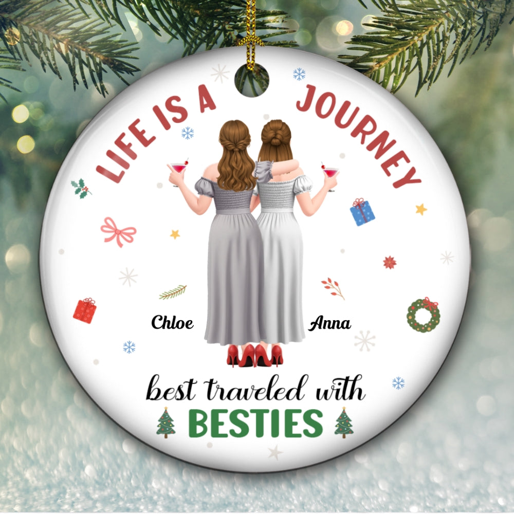 A Journey With Who I Love - Personalized Custom Ceramic Ornament