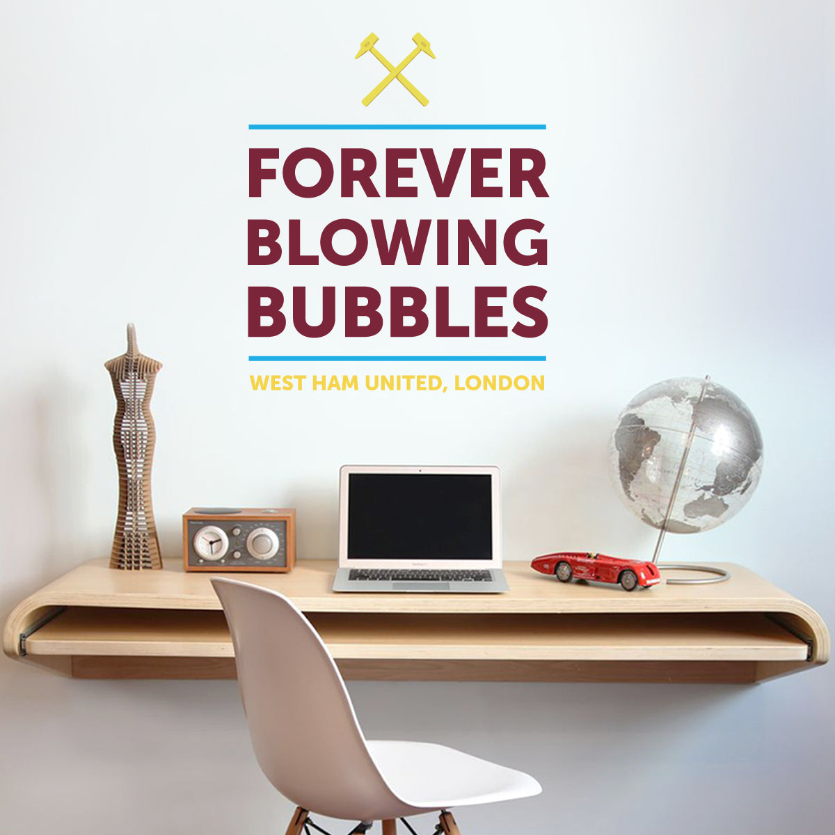 West Ham United Football Club - Forever Blowing Bubbles Song Wall Sticker