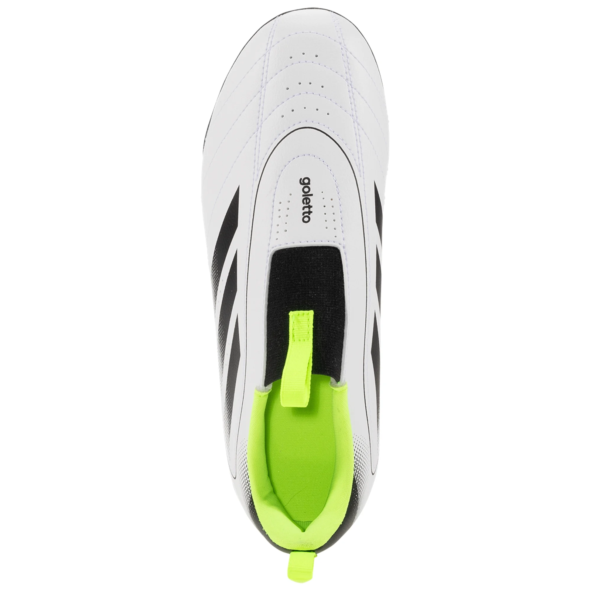 adidas Youth Jr. Goletto IX Laceless FG/MG Soccer Cleats (White/Lucid Lemon)