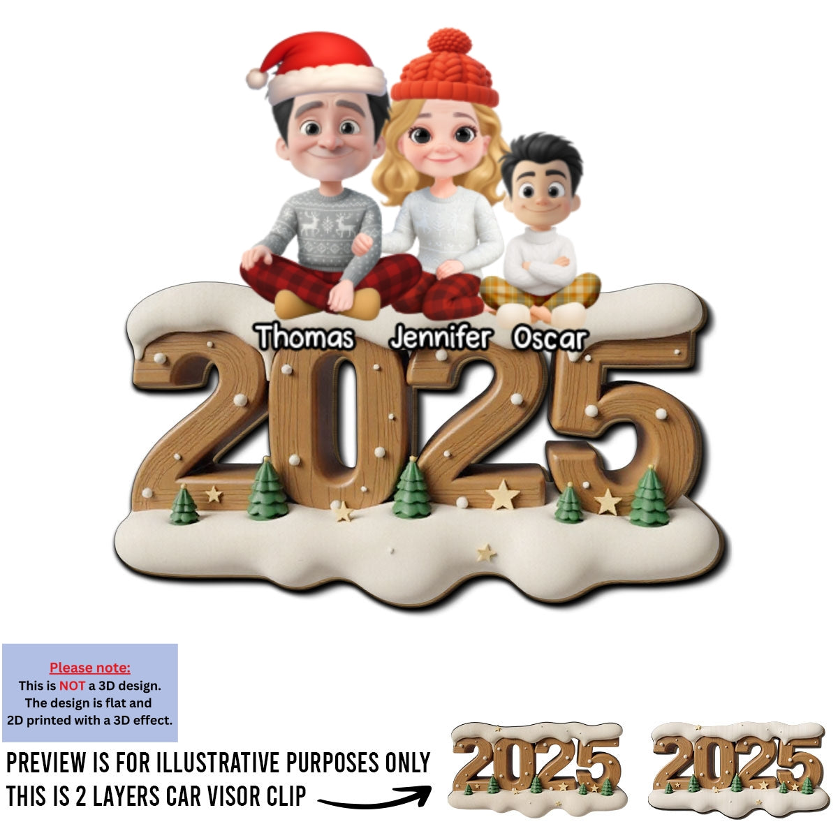 As A Family Onwards Extended Ver - Personalized Custom Car Visor Clip