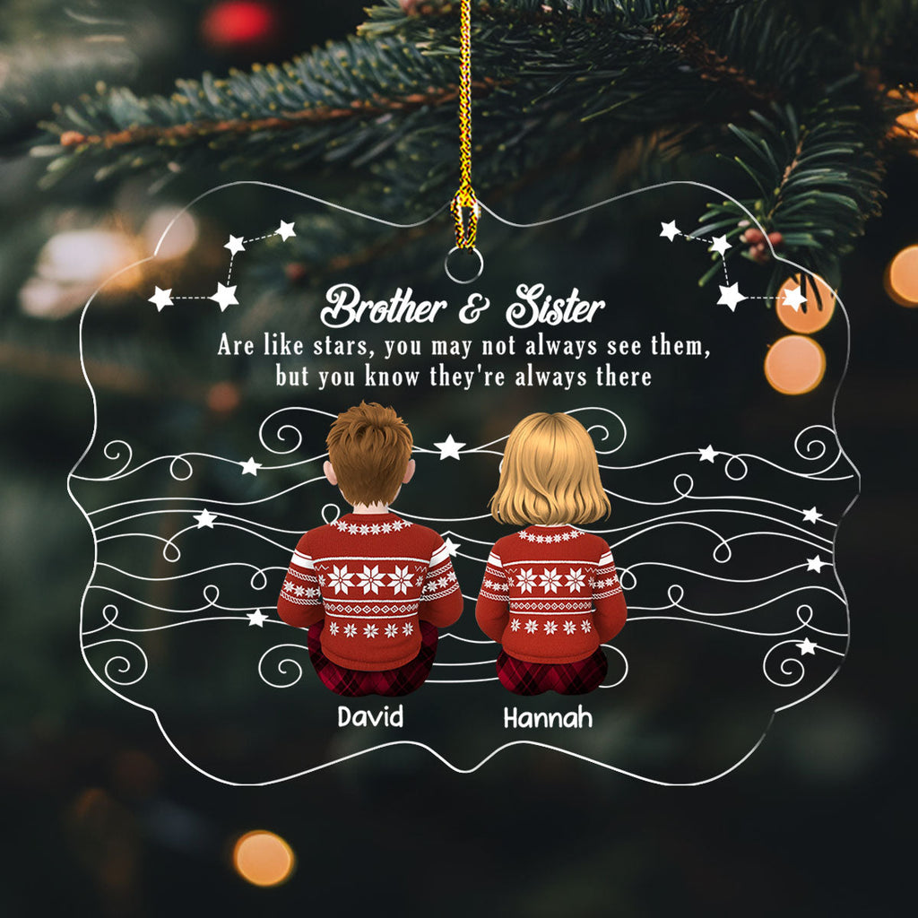 Always Linked Beyond The Sky - Personalized Custom Acrylic Ornament