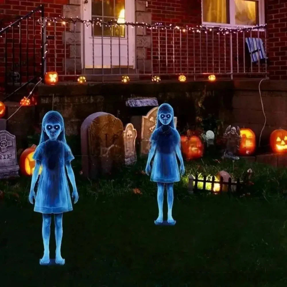 Halloween Outdoor Decoration Metal Ghost Girl Yard Stake