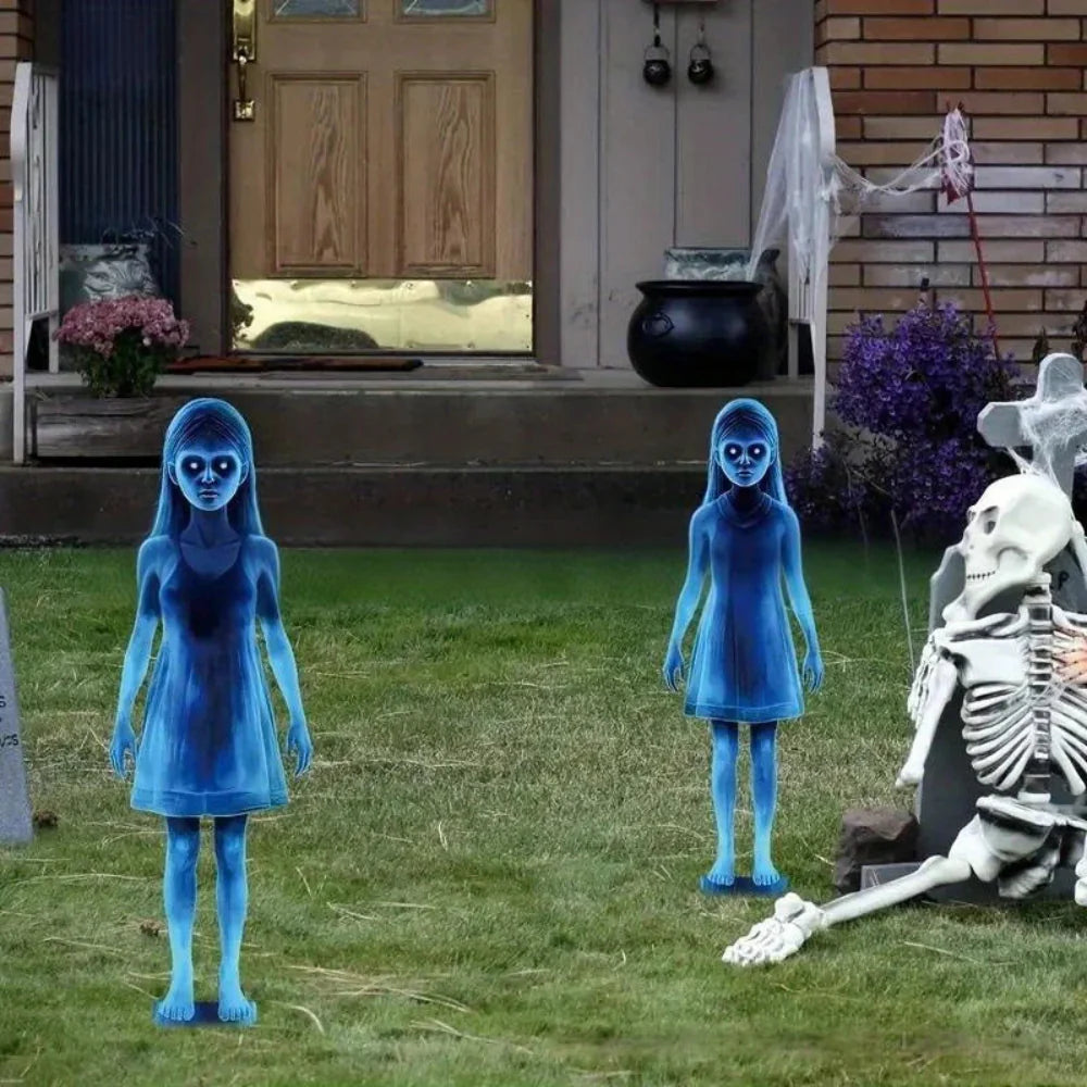 Halloween Outdoor Decoration Metal Ghost Girl Yard Stake