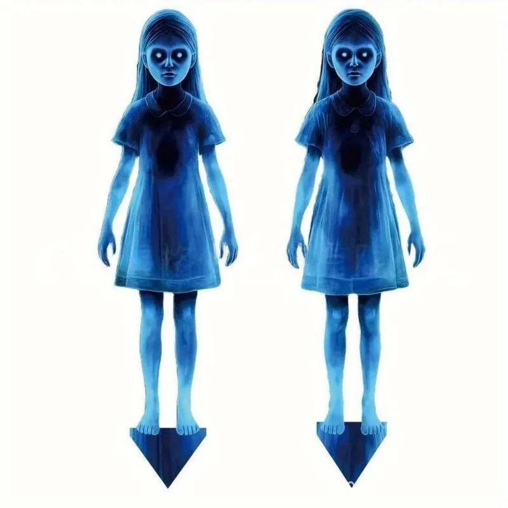 Halloween Outdoor Decoration Metal Ghost Girl Yard Stake