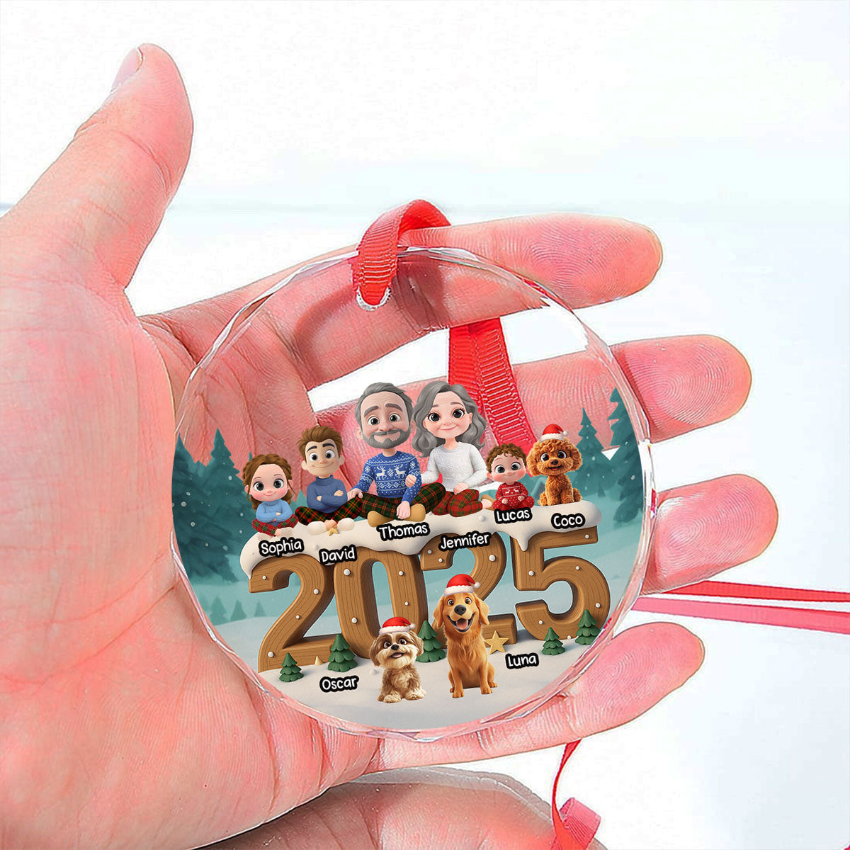 As A Family Onwards Extended Ver - Personalized Custom 3D Effect Glass Ornament