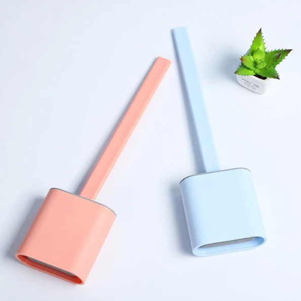 Toilet Brush Silicone Flexible Wall Mounted Set