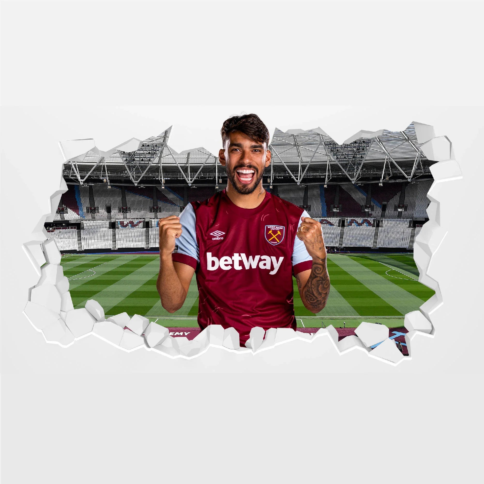 West Ham United Wall Sticker - Paqueta 23/24 Broken Wall Sticker Football Art