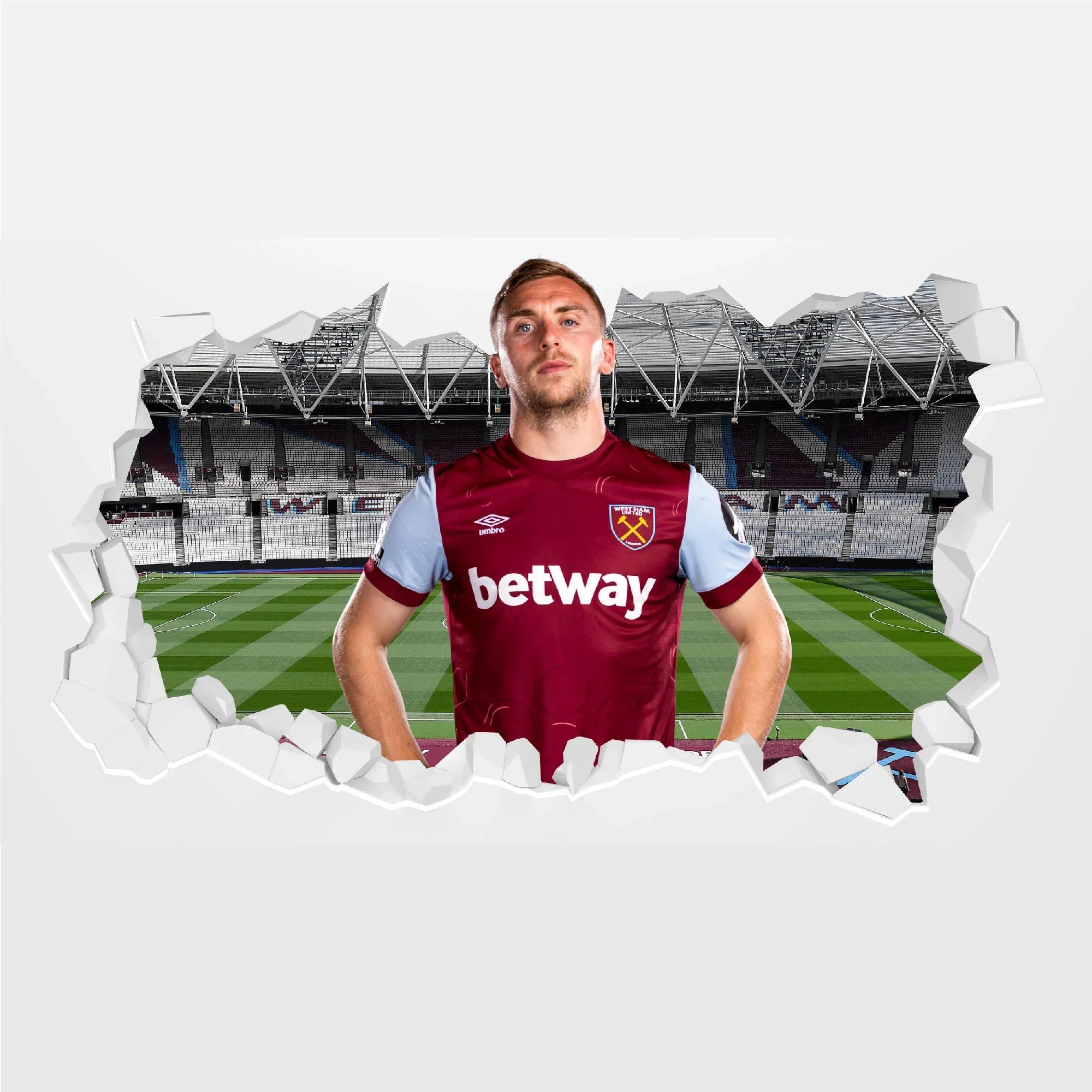 West Ham United Wall Sticker - Bowen 23/24 Broken Wall Sticker Football Art