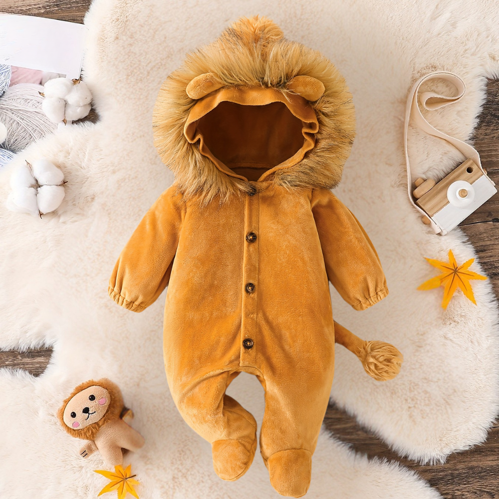 Halloween Baby Lion Costume Plush Romper