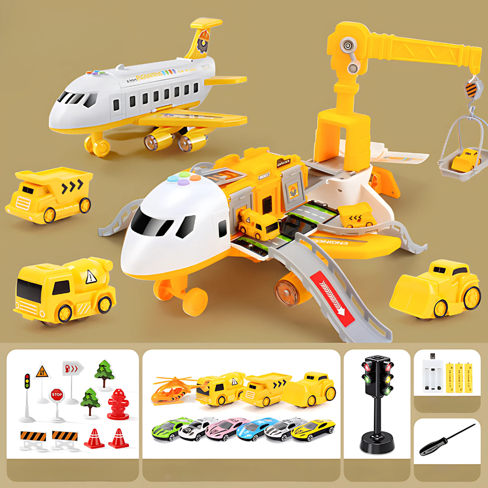 Kids Construction Plane Toy Crane Playset