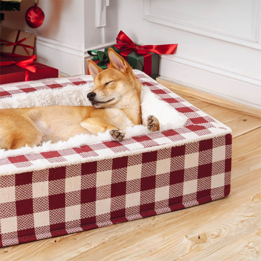 Dog Bed with Foam Support and Plush Lining