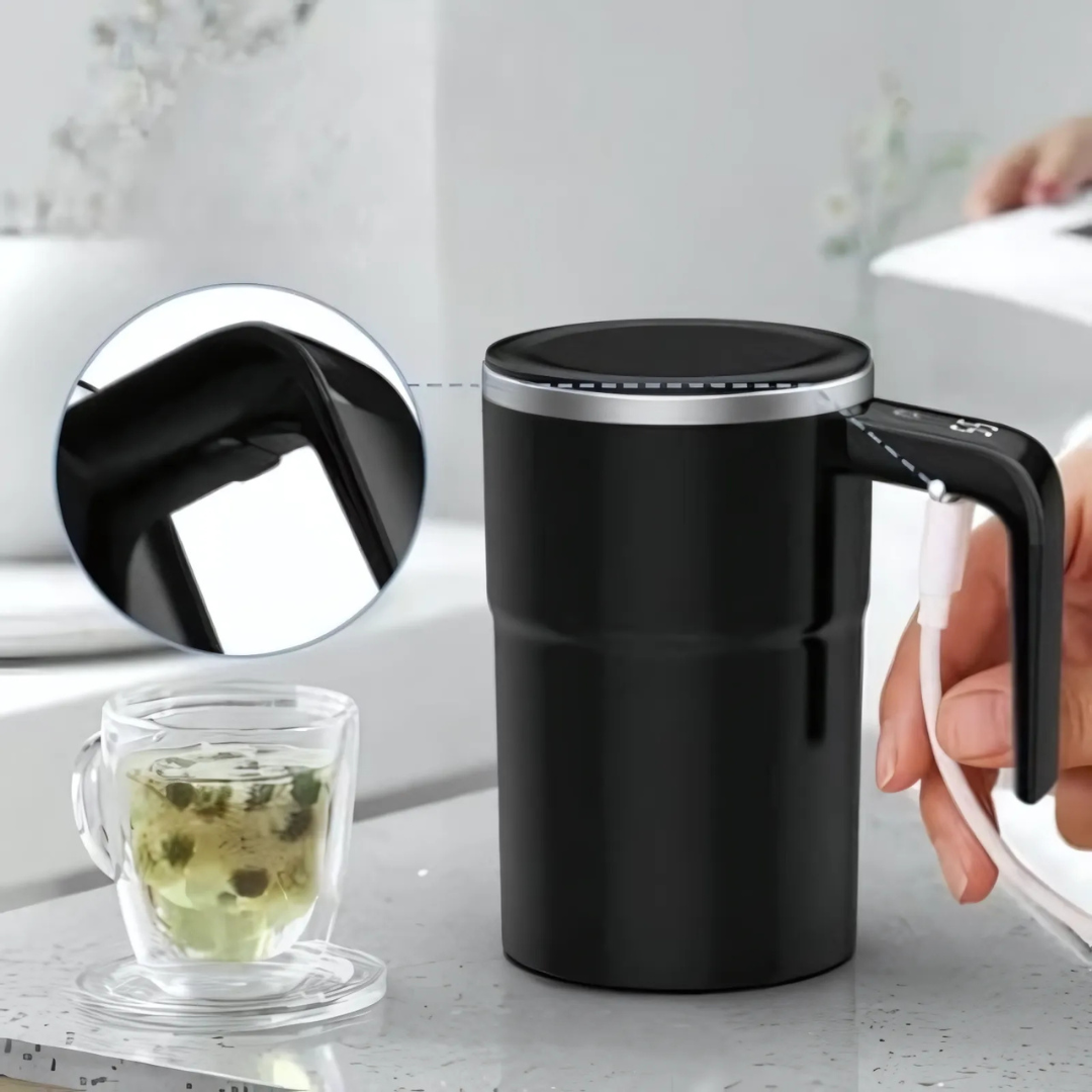 Coffee Mug with Stirrer and Temperature Display