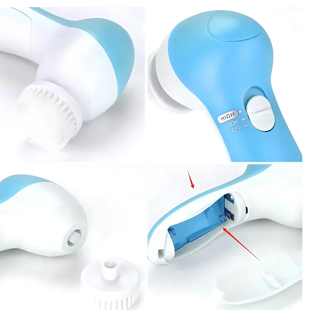 Facial Cleansing Brush with Massage Attachments