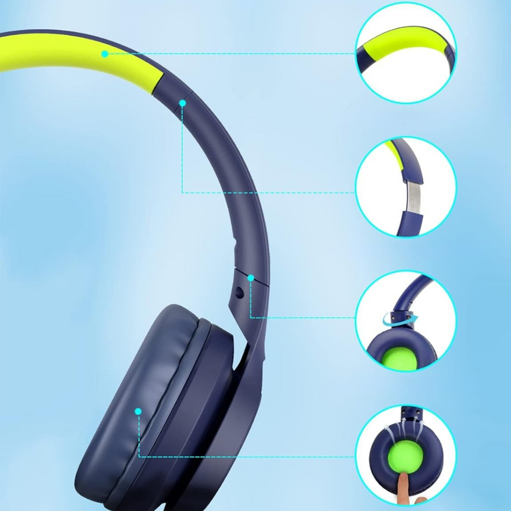 Headphones Kids Adjustable Foldable Volume-Limited