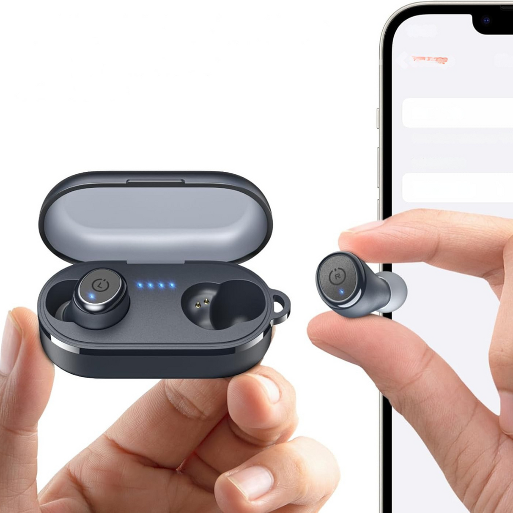 Headphones with Waterproof Wireless Charging Case