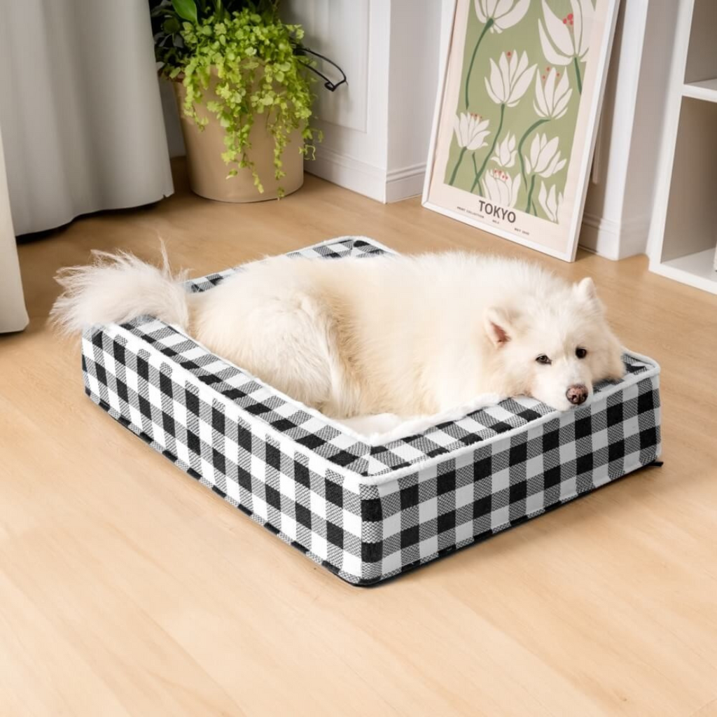 Dog Bed with Foam Support and Plush Lining