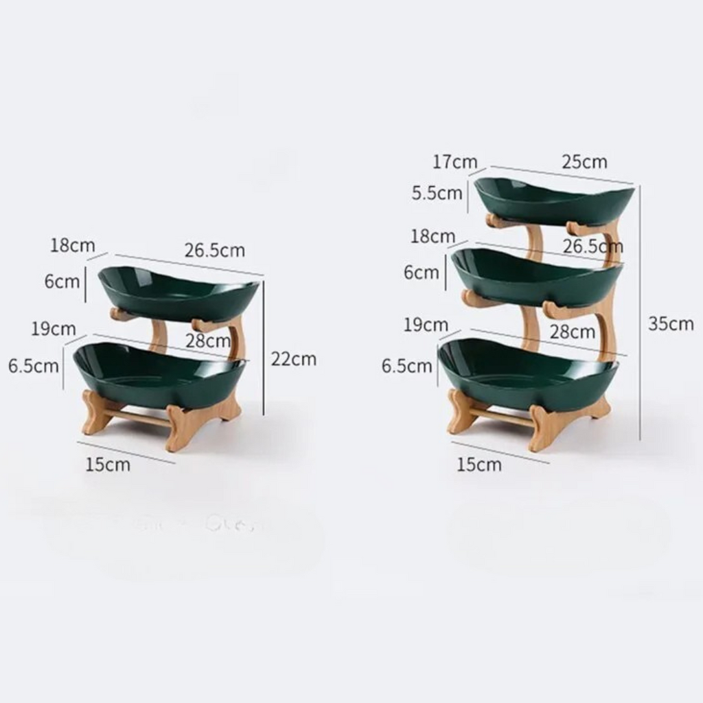 Fruit Bowl Stand with Wooden Frame