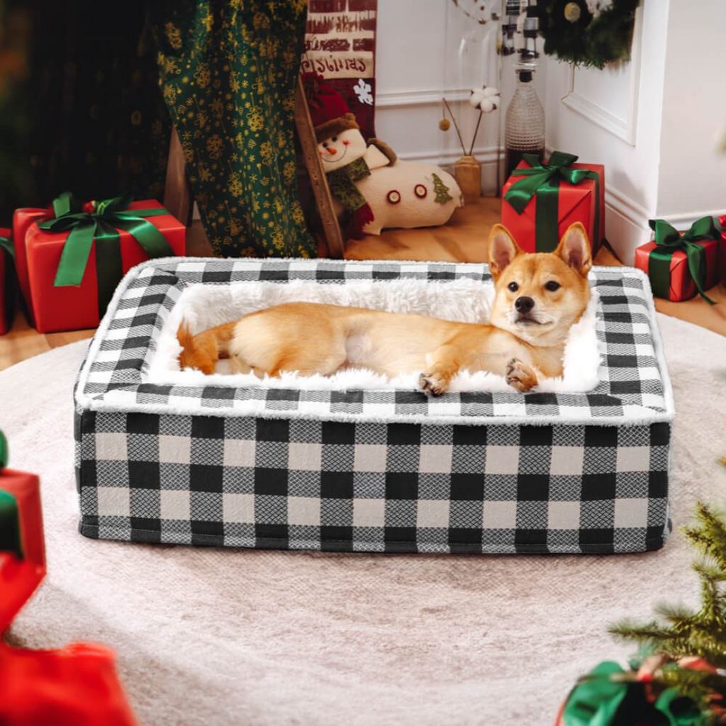 Dog Bed with Foam Support and Plush Lining
