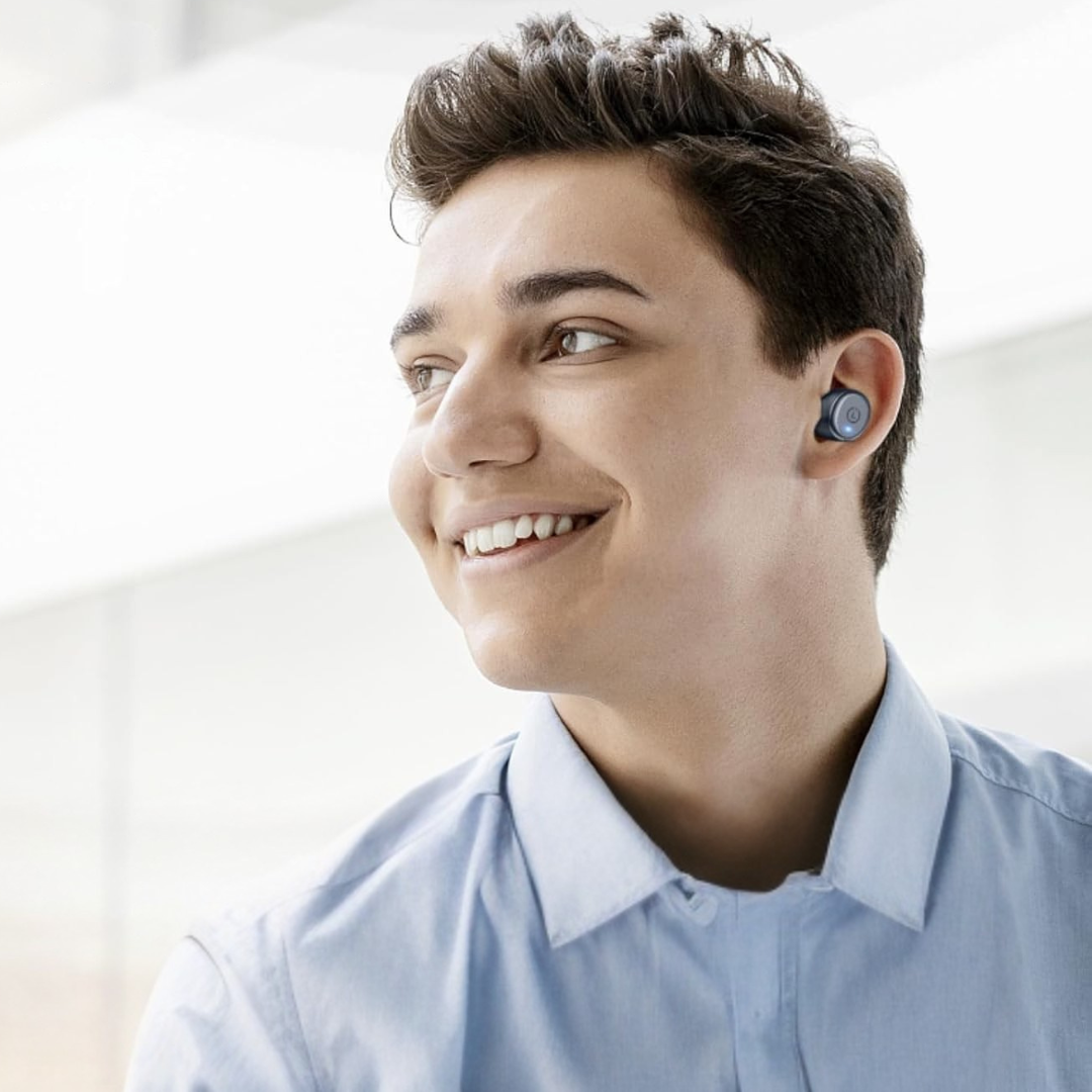 Headphones with Waterproof Wireless Charging Case