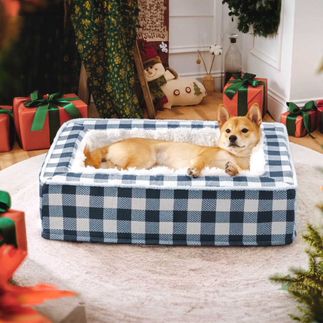 Dog Bed with Foam Support and Plush Lining