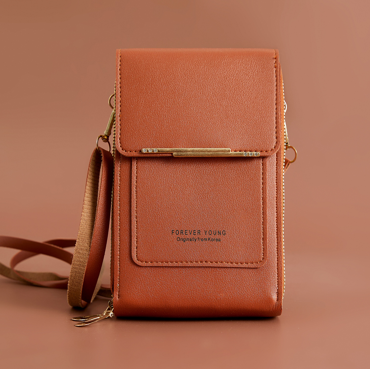 Crossbody Bag with RFID Protection and Zip Pockets