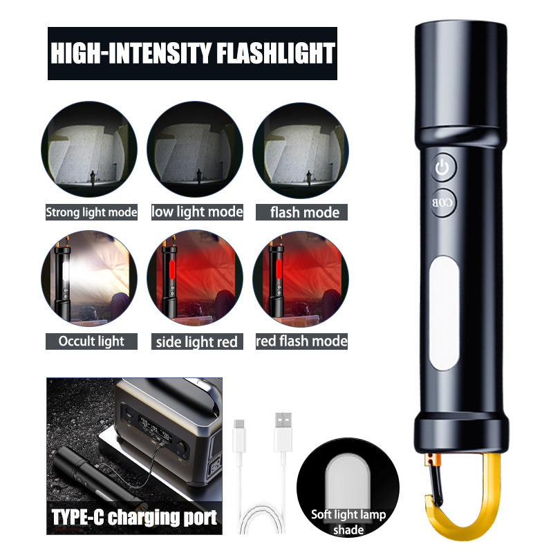 LED Torch High Lumens Tactical Flashlight Set