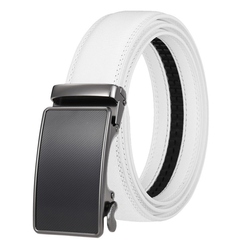 Leather Belt with Automatic Buckle for Men