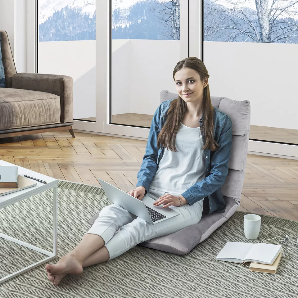 Floor Chair with Adjustable Back Support