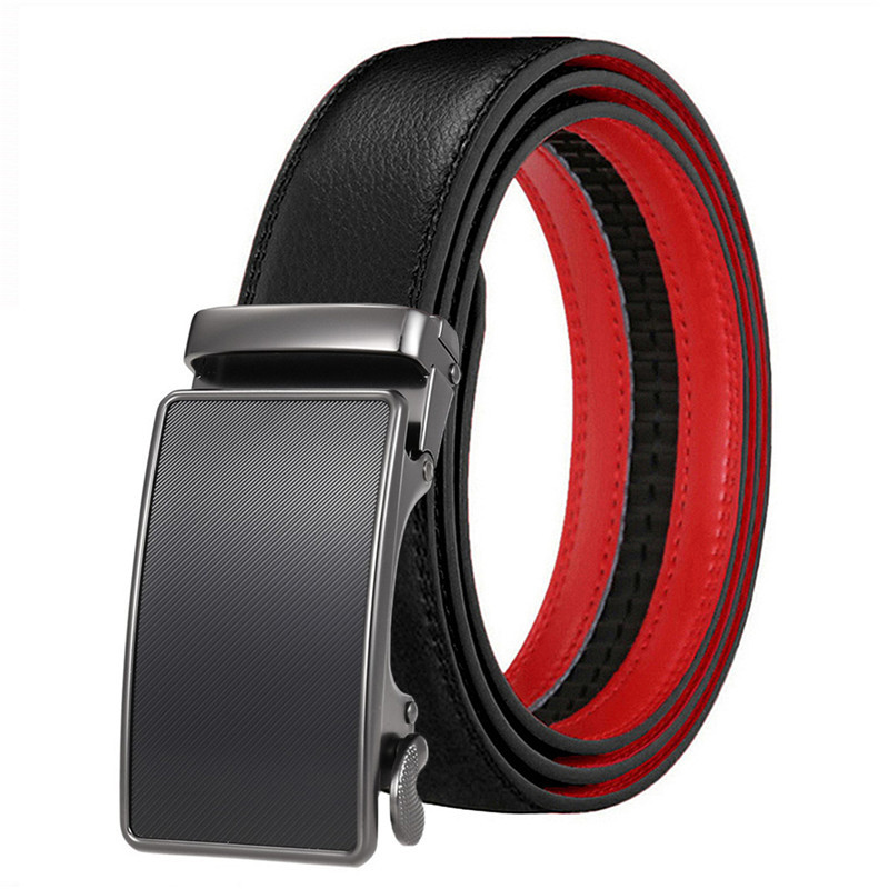 Leather Belt with Automatic Buckle for Men