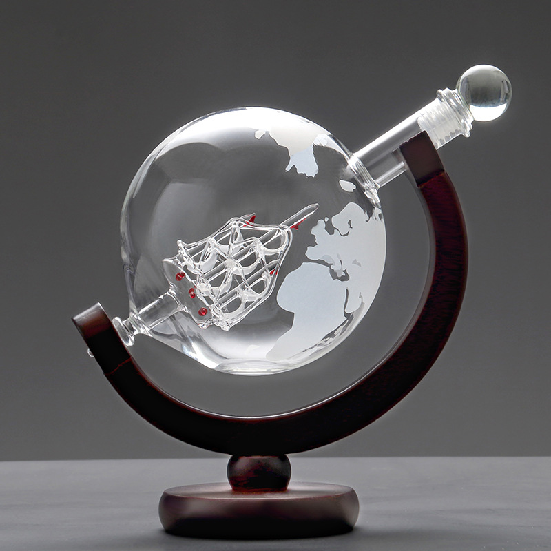 Whiskey Decanter Set with Globe Glasses