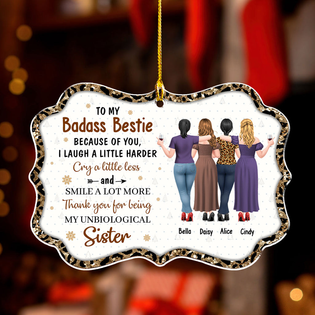 Thank You for Being My Unbiological Sister - Personalized Custom Acrylic Ornament