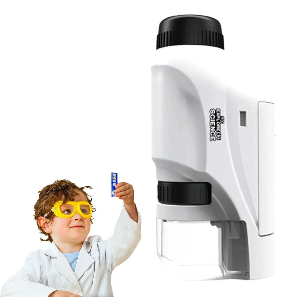 Kids Portable LED Pocket Microscope Toy