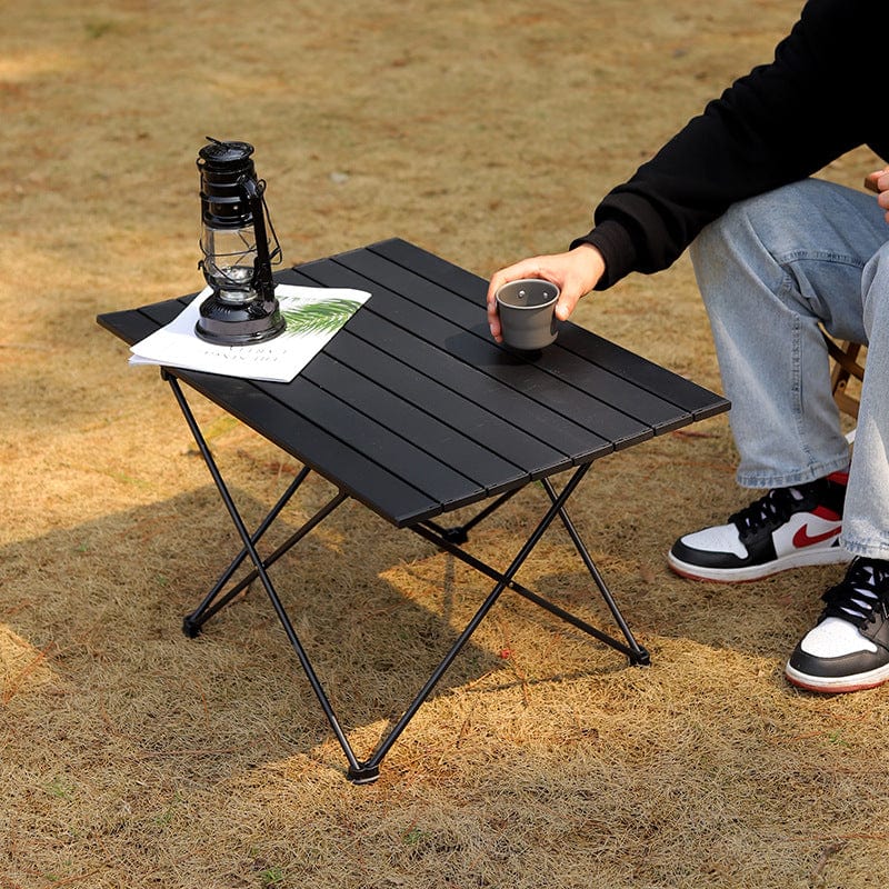 Camping Folding Aluminum Outdoor Table Black