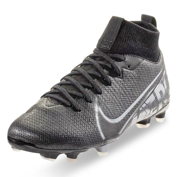 Nike Jr. Mercurial Superfly 7 Academy MG Multi-Ground Soccer Cleats (Black/Cool Grey/Metallic Cool Grey)