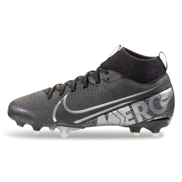 Nike Jr. Mercurial Superfly 7 Academy MG Multi-Ground Soccer Cleats (Black/Cool Grey/Metallic Cool Grey)