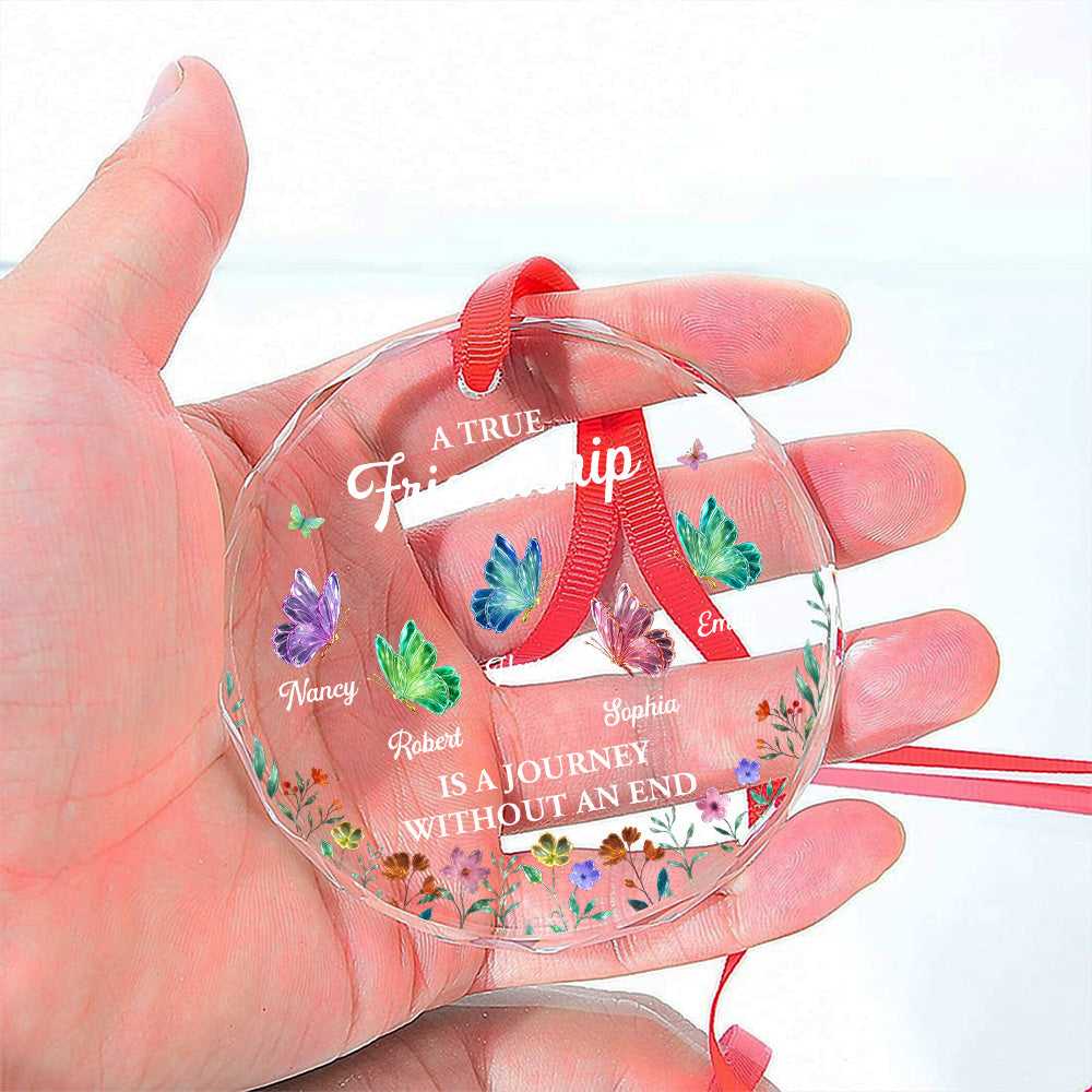 A Friendship Journey - Personalized Custom Glass Ornament