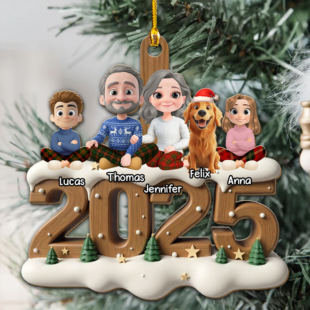 As A Family Now Onwards - Personalized Custom 3D Effect Wood Ornament