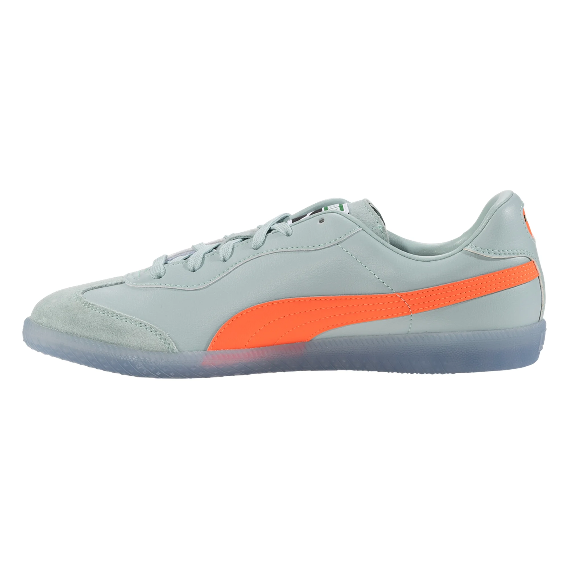 Puma King 21 Indoor Soccer Shoes (Modern Mint/Glowing Red)